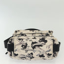 CHANEL Shoulder Bag Canvas White Black Silver CC Auth bs28912-5