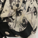 CHANEL Shoulder Bag Canvas White Black Silver CC Auth bs28912-16