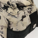 CHANEL Shoulder Bag Canvas White Black Silver CC Auth bs28912-17