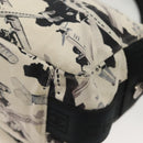 CHANEL Shoulder Bag Canvas White Black Silver CC Auth bs28912-19