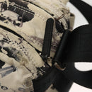 CHANEL Shoulder Bag Canvas White Black Silver CC Auth bs28912-20