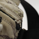 CHANEL Shoulder Bag Canvas White Black Silver CC Auth bs28912-10