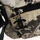 CHANEL Shoulder Bag Canvas White Black Silver CC Auth bs28912-21