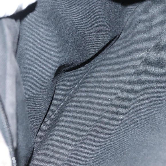 CHANEL Shoulder Bag Canvas White Black Silver CC Auth bs28912