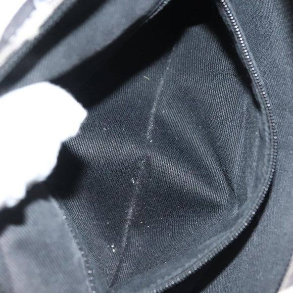 CHANEL Shoulder Bag Canvas White Black Silver CC Auth bs28912