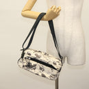CHANEL Shoulder Bag Canvas White Black Silver CC Auth bs28912-30