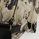 CHANEL Shoulder Bag Canvas White Black Silver CC Auth bs28912-14