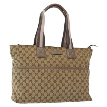 GUCCI GG Canvas Sherry Line Tote Bag Beige Gold 155524 Auth bs28913