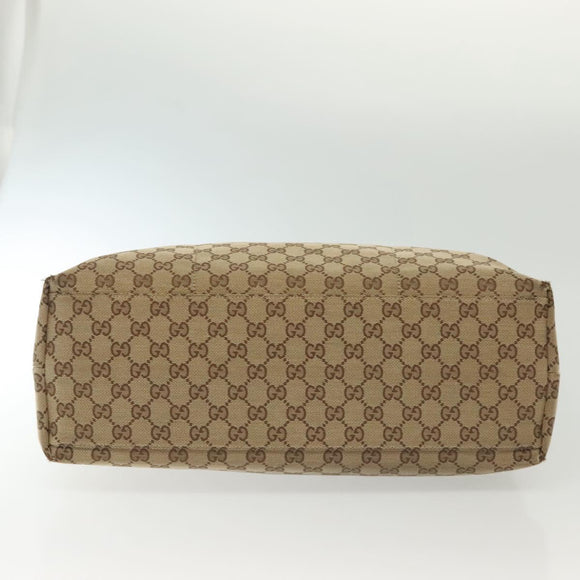 GUCCI GG Canvas Sherry Line Tote Bag Beige Gold 155524 Auth bs28913
