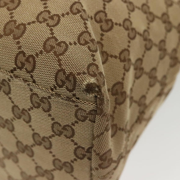 GUCCI GG Canvas Sherry Line Tote Bag Beige Gold 155524 Auth bs28913