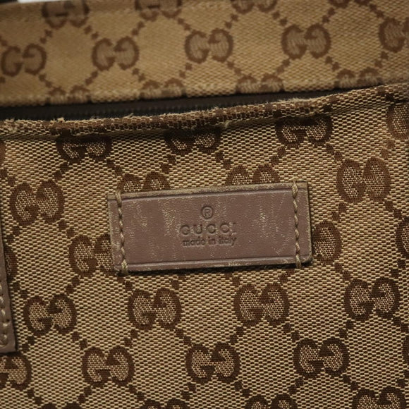 GUCCI GG Canvas Sherry Line Tote Bag Beige Gold 155524 Auth bs28913