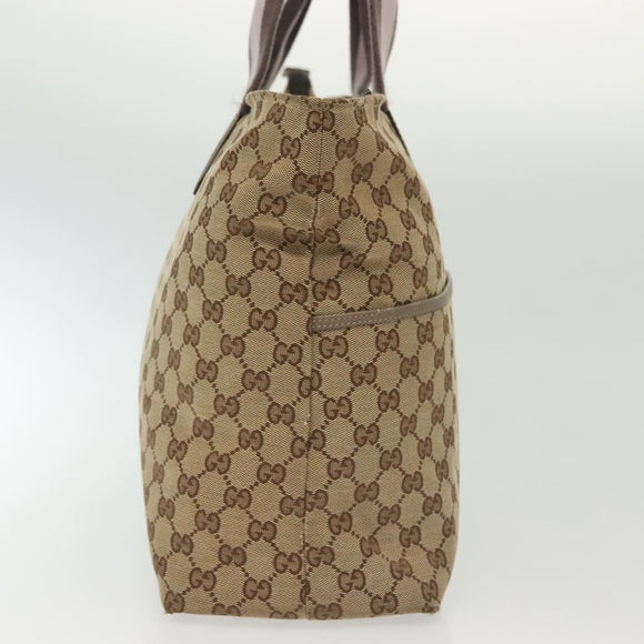 GUCCI GG Canvas Sherry Line Tote Bag Beige Gold 155524 Auth bs28913
