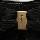 Salvatore Ferragamo Vala Tote Bag Enamel Black Auth bs28914-10