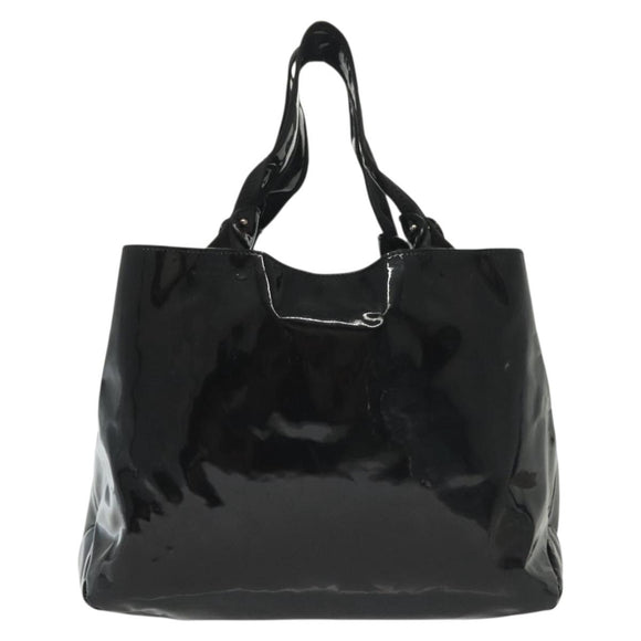 Salvatore Ferragamo Vala Tote Bag Enamel Black Auth bs28914