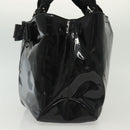 Salvatore Ferragamo Vala Tote Bag Enamel Black Auth bs28914-3