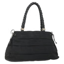 Salvatore Ferragamo Vala Tote Bag Canvas Black Gold Auth bs28915-1