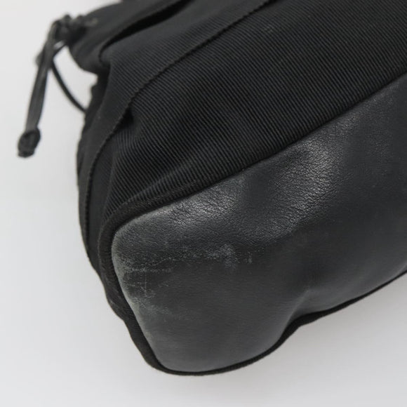 Salvatore Ferragamo Vala Tote Bag Canvas Black Gold Auth bs28915