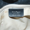 Salvatore Ferragamo Vala Tote Bag Canvas Black Gold Auth bs28915-12