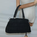 Salvatore Ferragamo Vala Tote Bag Canvas Black Gold Auth bs28915-20