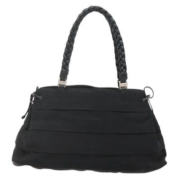 Salvatore Ferragamo Vala Tote Bag Canvas Black Gold Auth bs28915 - 0