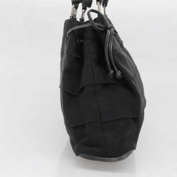 Salvatore Ferragamo Vala Tote Bag Canvas Black Gold Auth bs28915