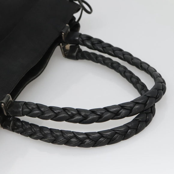 Salvatore Ferragamo Vala Tote Bag Canvas Black Gold Auth bs28915