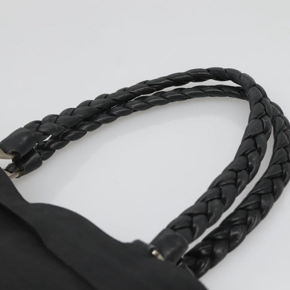 Salvatore Ferragamo Vala Tote Bag Canvas Black Gold Auth bs28915