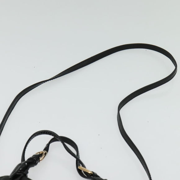 Salvatore Ferragamo Vala Hand Bag Enamel 2way Black Gold Auth bs28916