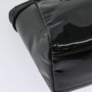 Salvatore Ferragamo Vala Hand Bag Enamel 2way Black Gold Auth bs28916-14