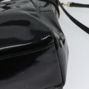 Salvatore Ferragamo Vala Hand Bag Enamel 2way Black Gold Auth bs28916-15