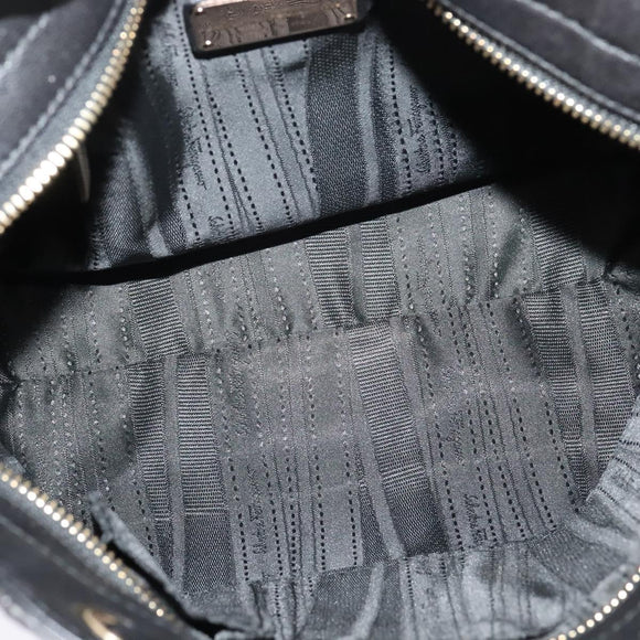 Salvatore Ferragamo Vala Hand Bag Enamel 2way Black Gold Auth bs28916