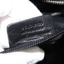 Salvatore Ferragamo Vala Hand Bag Enamel 2way Black Gold Auth bs28916-22