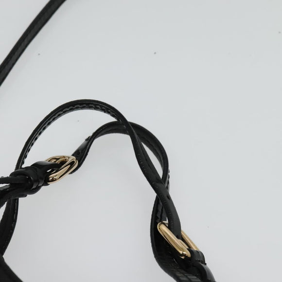 Salvatore Ferragamo Vala Hand Bag Enamel 2way Black Gold Auth bs28916