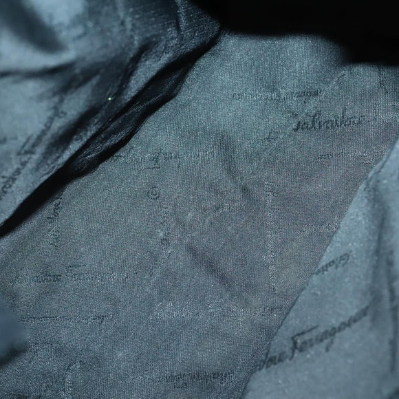 Salvatore Ferragamo Gancini Hand Bag Nylon 2Set Black Auth bs28917