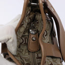 Salvatore Ferragamo Shoulder Bag Canvas Leather Beige Silver Auth bs28919-10