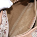 Salvatore Ferragamo Shoulder Bag Canvas Leather Beige Silver Auth bs28919-21