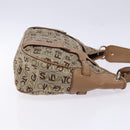 Salvatore Ferragamo Shoulder Bag Canvas Leather Beige Silver Auth bs28919-3