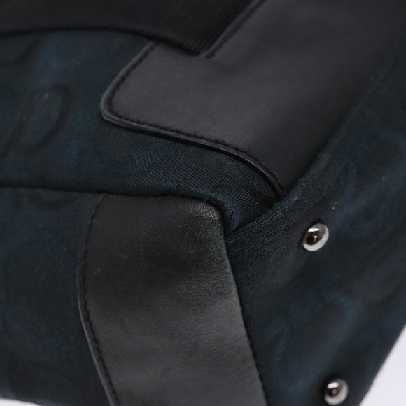 Salvatore Ferragamo Gancini Tote Bag Canvas Leather Black Auth bs28920