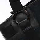 Salvatore Ferragamo Gancini Tote Bag Canvas Leather Black Auth bs28920-14