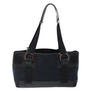 Salvatore Ferragamo Gancini Tote Bag Canvas Leather Black Auth bs28920-2