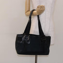 Salvatore Ferragamo Gancini Tote Bag Canvas Leather Black Auth bs28920-23