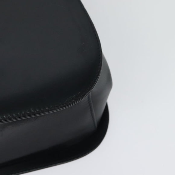 Salvatore Ferragamo Gancini Shoulder Bag Leather Navy Gold Auth bs28922