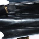 Salvatore Ferragamo Gancini Shoulder Bag Leather Navy Gold Auth bs28922-17