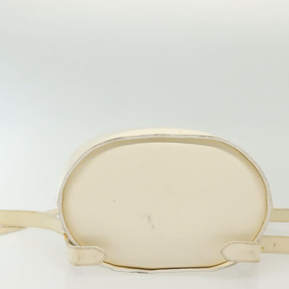 Salvatore Ferragamo Gancini Backpack Enamel White Gold Auth bs28923