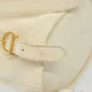 Salvatore Ferragamo Gancini Backpack Enamel White Gold Auth bs28923-14