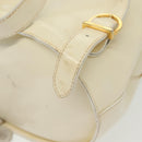 Salvatore Ferragamo Gancini Backpack Enamel White Gold Auth bs28923-15