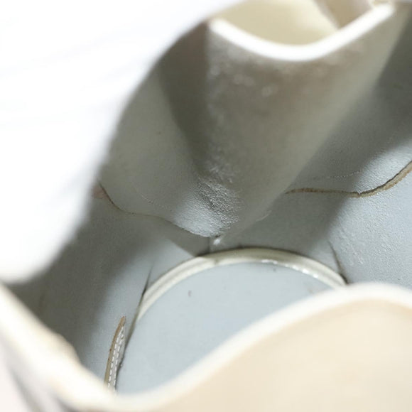 Salvatore Ferragamo Gancini Backpack Enamel White Gold Auth bs28923