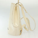 Salvatore Ferragamo Gancini Backpack Enamel White Gold Auth bs28923-4