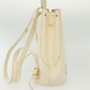 Salvatore Ferragamo Gancini Backpack Enamel White Gold Auth bs28923-5