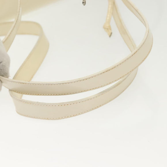 Salvatore Ferragamo Gancini Backpack Enamel White Gold Auth bs28923